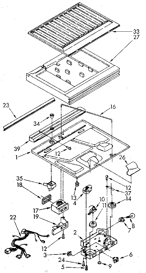 Compartment Separator Diagram and Parts List for ET20AKXSN07  Whirlpool Refrigerator