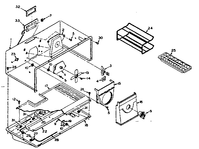 Freezer Parts Diagram and Parts List for 106T14E1  Kenmore Refrigerator