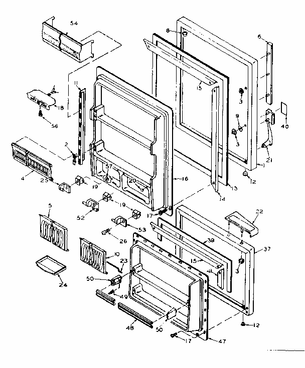 Door Parts Diagram and Parts List for 106W14GIML1  Kenmore Refrigerator