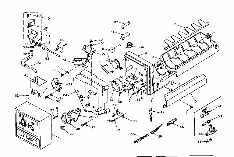 Icemaker Parts Diagram and Parts List for 106W16GIML5  Kenmore Refrigerator