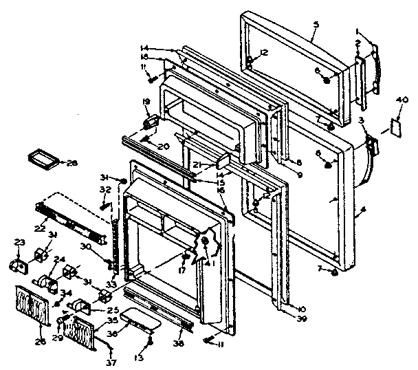 Door Parts Diagram and Parts List for 106W14EIM1  Kenmore Refrigerator