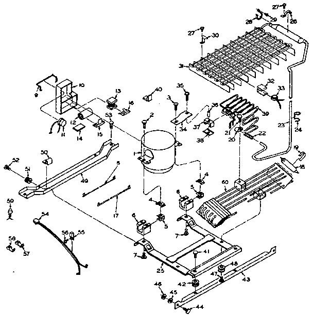 Unit Parts Diagram and Parts List for 106T14E1  Kenmore Refrigerator