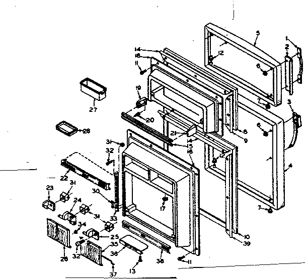 Door Parts Diagram and Parts List for 106W14EL5  Kenmore Refrigerator