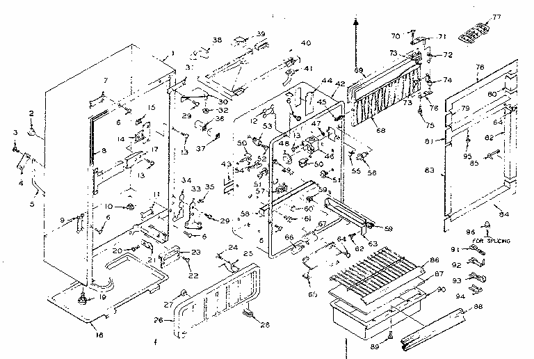 Refrigerator Cabinet Parts Diagram and Parts List for 106R12C  Kenmore Refrigerator