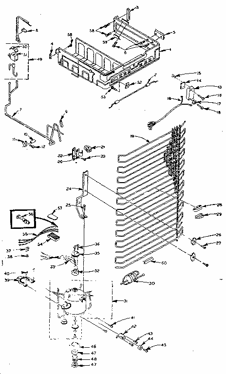 Refrigerator Unit Parts Diagram and Parts List for 106M12F-F  Kenmore Refrigerator
