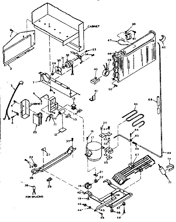 Unit Parts Diagram and Parts List for 106T16G2  Kenmore Refrigerator
