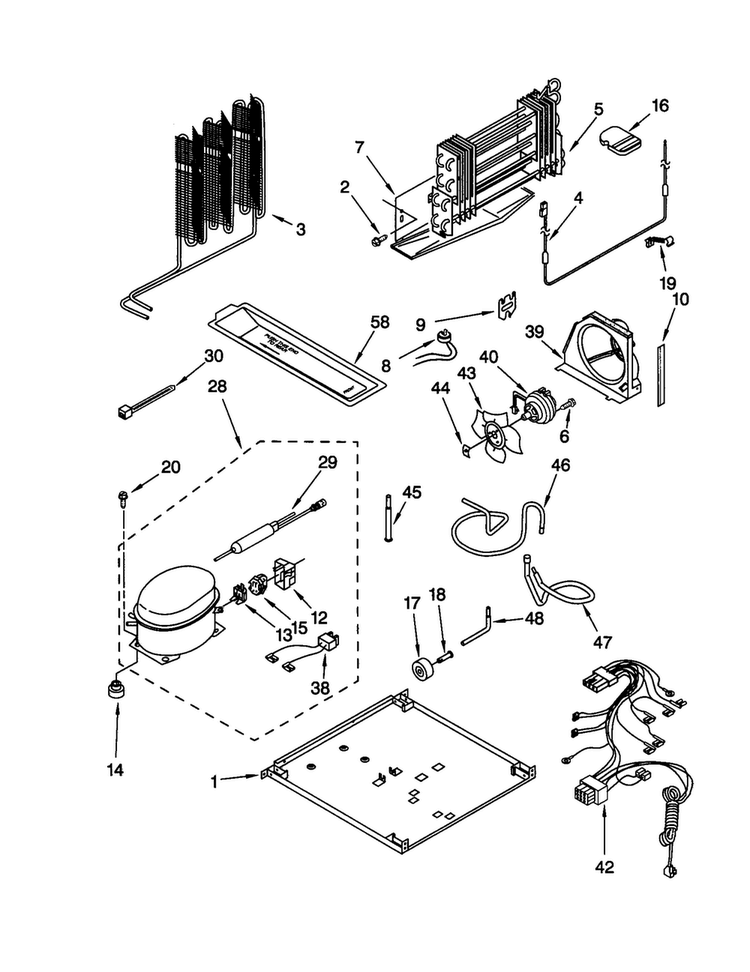 Unit Diagram and Parts List for ET21MMXJW01  Whirlpool Refrigerator