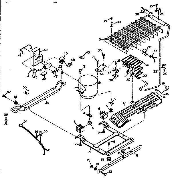 Unit Parts Diagram and Parts List for 106T16EL1  Kenmore Refrigerator