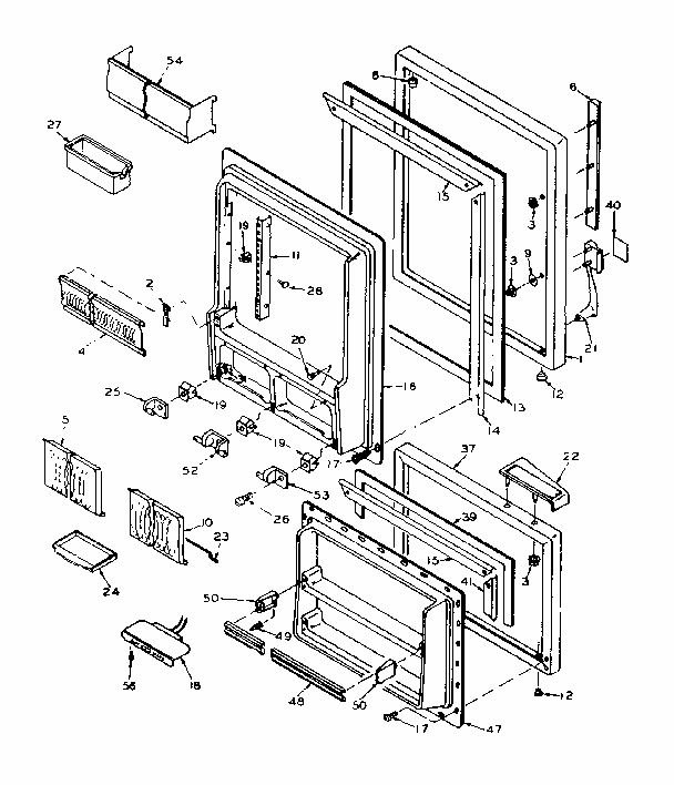Door Parts Diagram and Parts List for 106W14G2  Kenmore Refrigerator