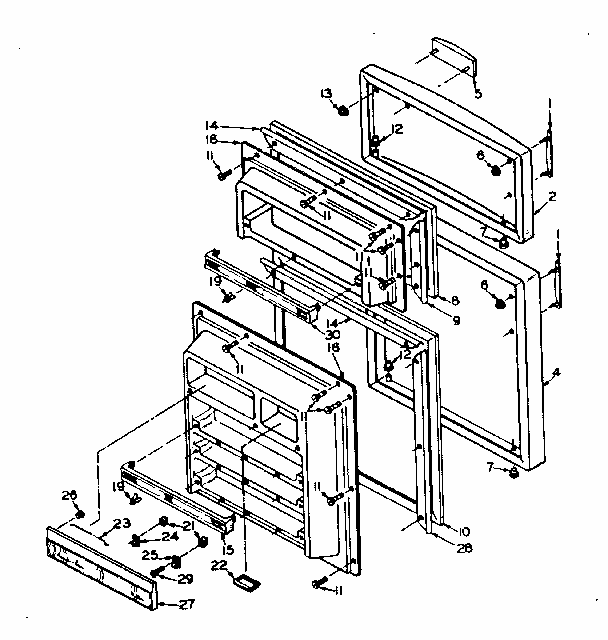 Door Parts Diagram and Parts List for 106U16ESIM  Kenmore Refrigerator