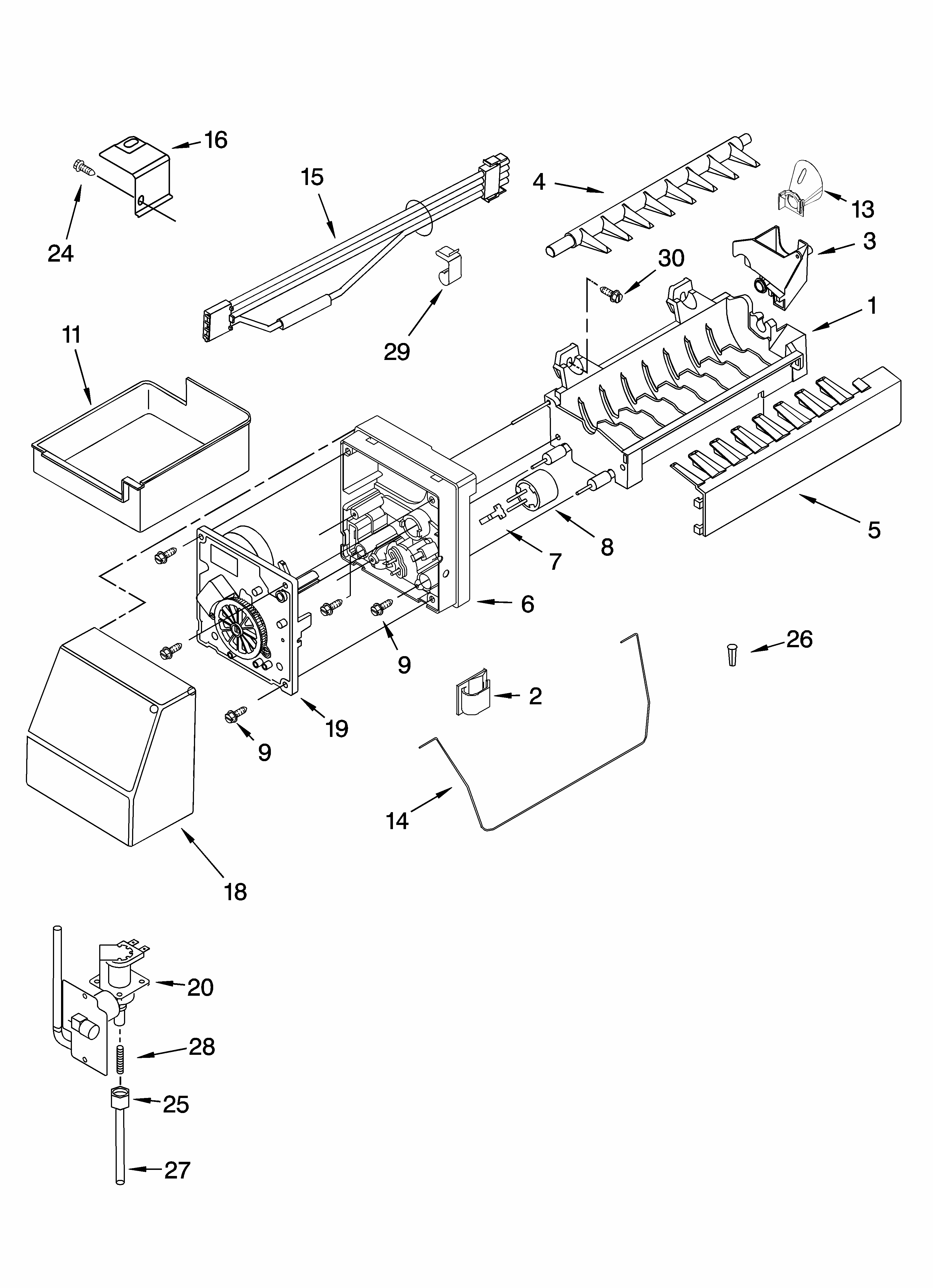 Icemaker Parts, Optional Parts (not Included) Diagram and Parts List for GB2SHDXPT12  Whirlpool Refrigerator