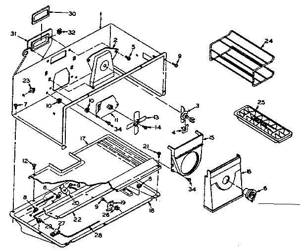 Freezer Parts Diagram and Parts List for 106T14EX  Kenmore Refrigerator