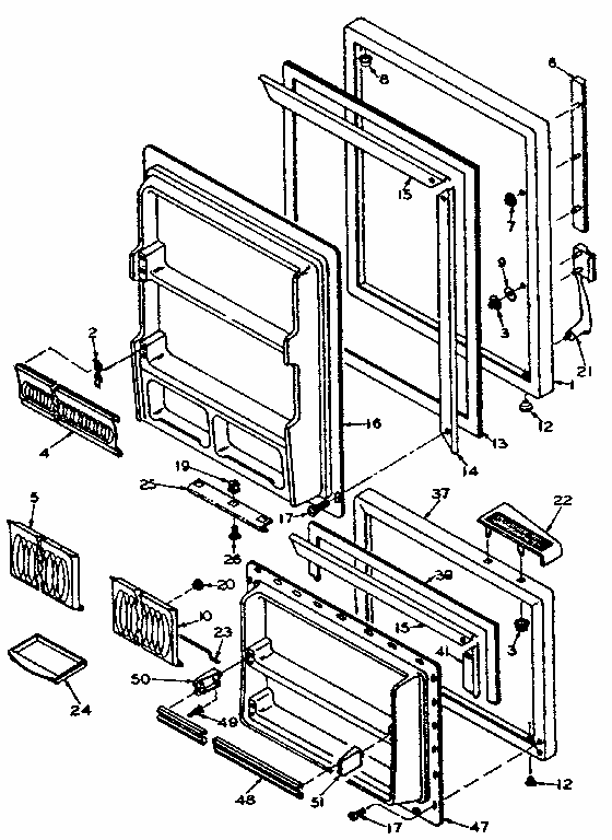 Door Parts Diagram and Parts List for 106W14FL  Kenmore Refrigerator