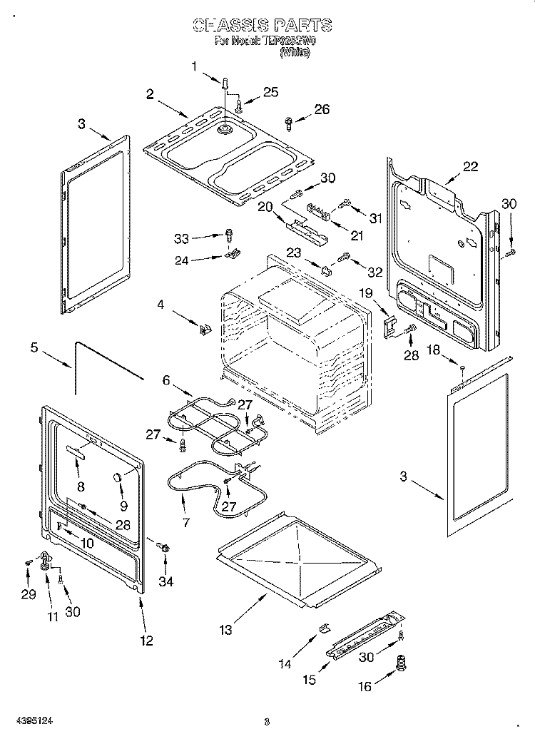 CHASSIS Diagram and Parts List for TEP325GW0  Estate Range