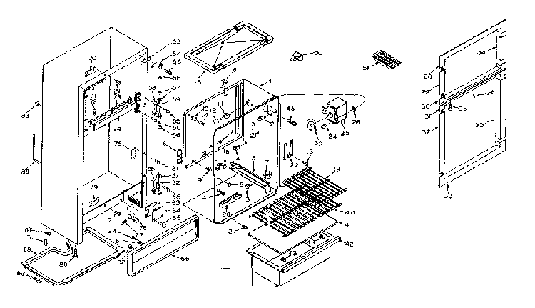 Cabinet Parts Diagram and Parts List for 106T12DSL  Kenmore Refrigerator