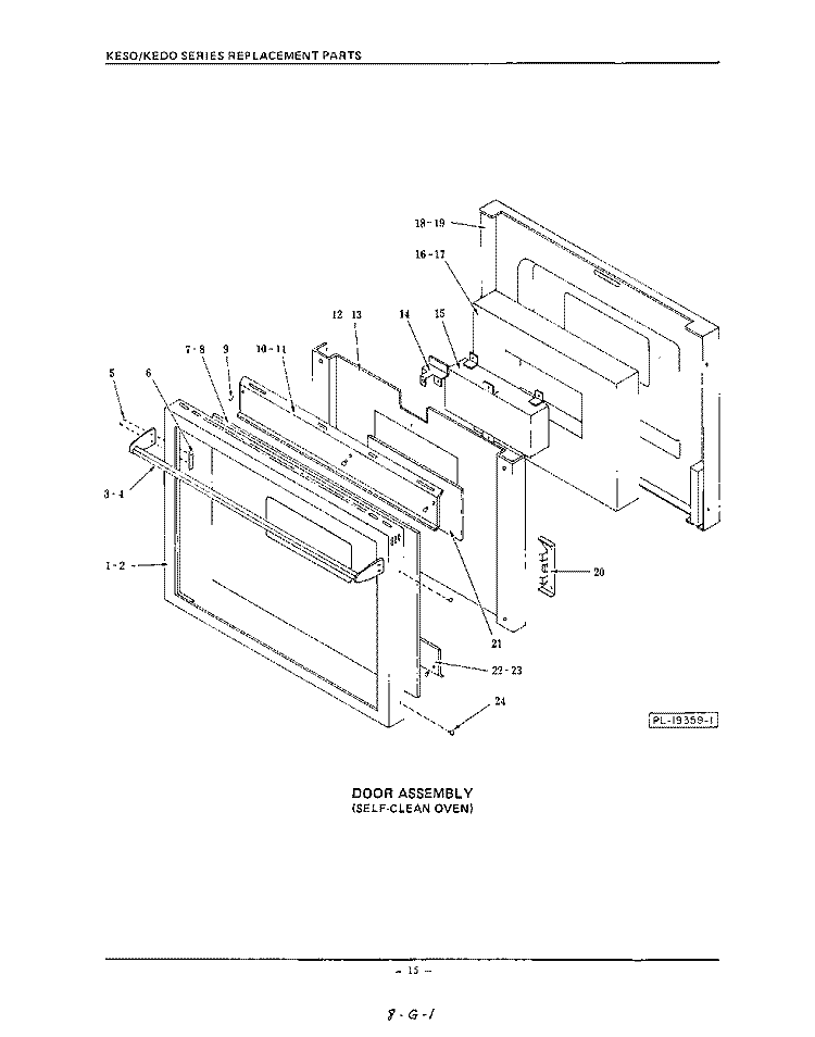 SELF CLEAN OVEN Diagram and Parts List for  KitchenAid Wall Oven