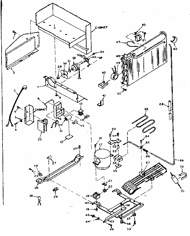 Unit Parts Diagram and Parts List for 106T16G1  Kenmore Refrigerator