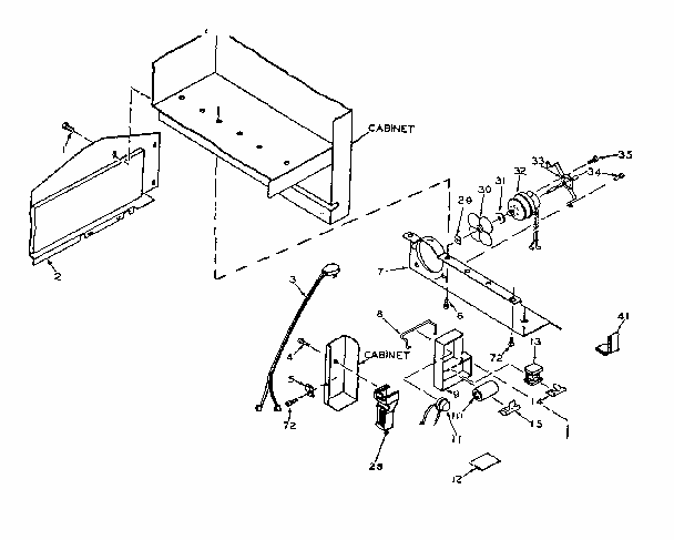 Refrigerator Unit Parts Diagram and Parts List for 106U16GL1  Kenmore Refrigerator