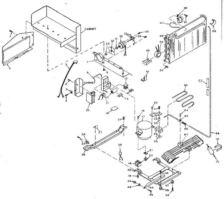 Unit Parts Diagram and Parts List for 106T13GIM1  Kenmore Refrigerator