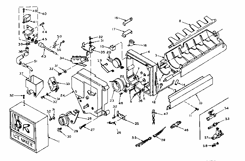 Ice Maker Parts Diagram and Parts List for 106W18GL5  Kenmore Refrigerator
