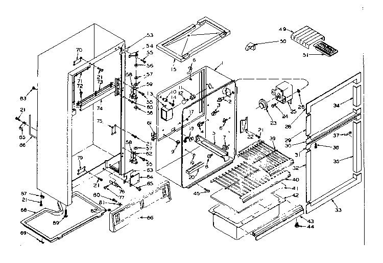 Cabinet Parts Diagram and Parts List for 106T12D  Kenmore Refrigerator