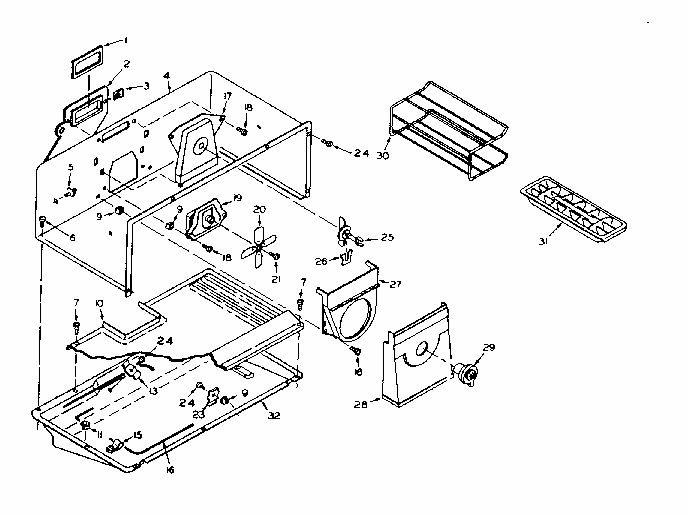 Refrigerator Freezer Diagram and Parts List for 106U16E  Kenmore Refrigerator
