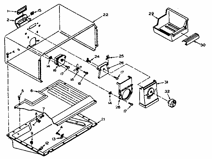 Freezer Section Parts Diagram and Parts List for 106W14EIML1  Kenmore Refrigerator