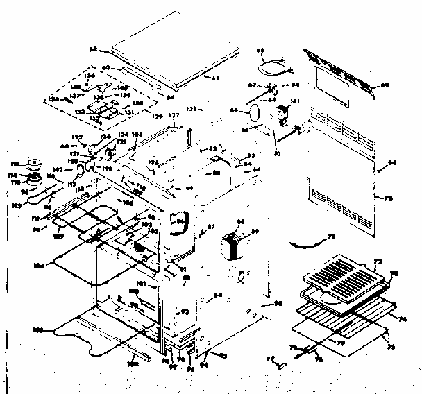 Body Section Diagram and Parts List for 8504277080  Kenmore Range