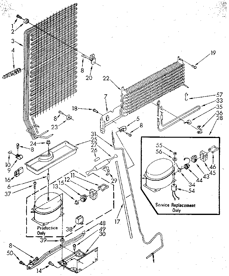 Unit Diagram and Parts List for 1068694610 SKR401W0 Kenmore Refrigerator