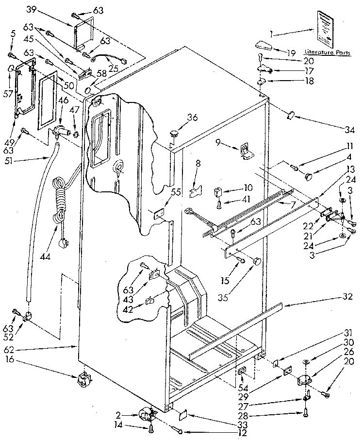 Cabinet Diagram and Parts List for 1068694610 SKR401W0 Kenmore Refrigerator