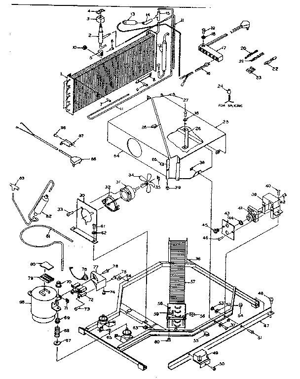 Unit Parts Diagram and Parts List for 198NF6G  Kenmore Refrigerator