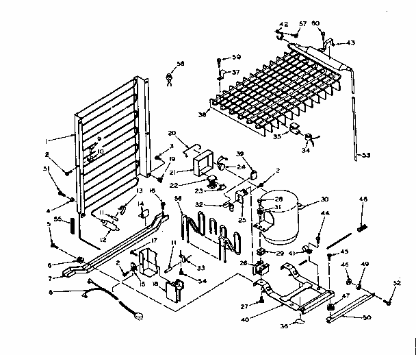 Unit Parts Diagram and Parts List for 106U14ESL2  Kenmore Refrigerator