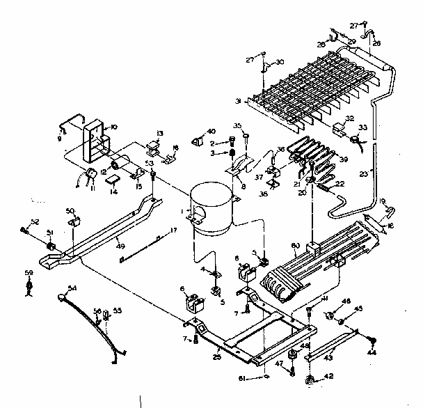 Refrigerator Unit Parts Diagram and Parts List for 106U16EL1  Kenmore Refrigerator