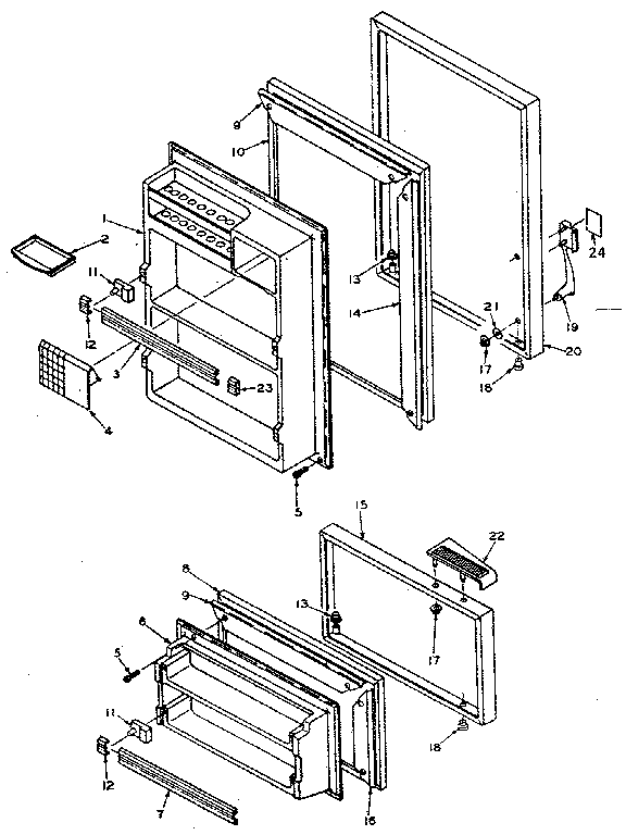 Door Parts Diagram and Parts List for 106W14CL  Kenmore Refrigerator