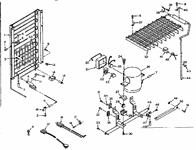 Unit Parts Diagram and Parts List for 106T12EX  Kenmore Refrigerator