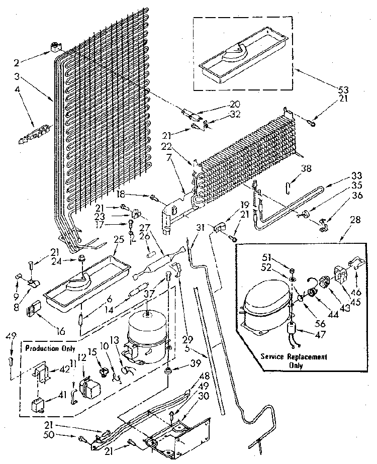 Unit Diagram and Parts List for ET18JKXSF05  Whirlpool Refrigerator