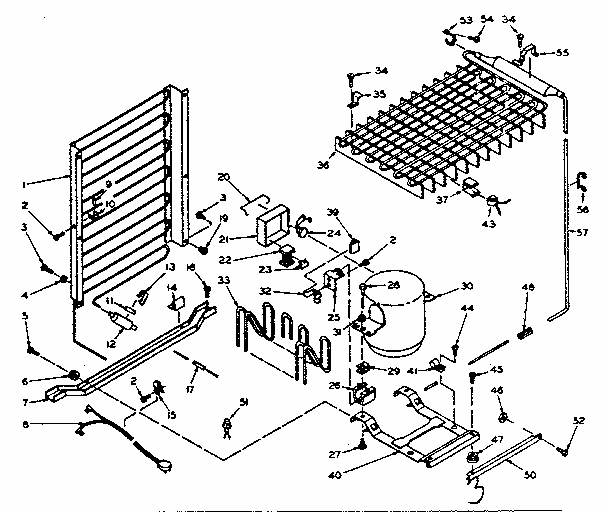 Unit Parts Diagram and Parts List for 106T14ESL1  Kenmore Refrigerator