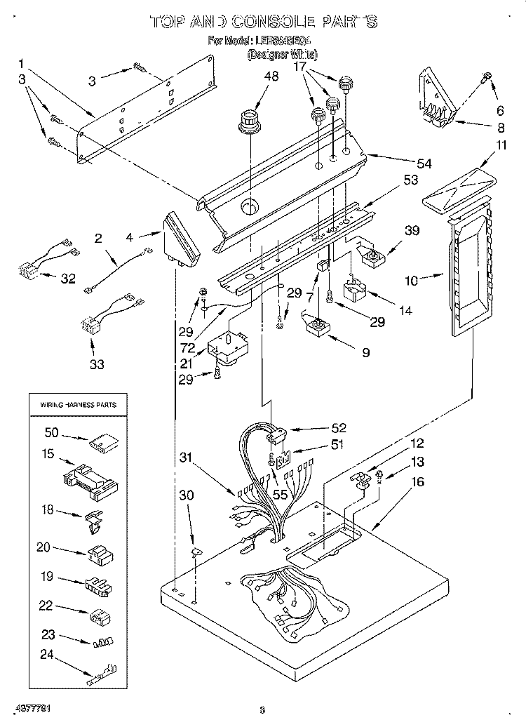 SECTION Diagram and Parts List for  Whirlpool Dryer