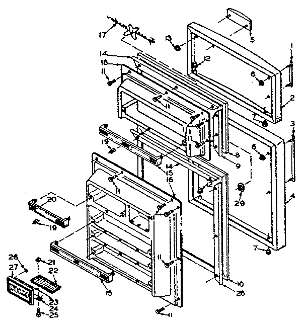 Refrigerator Door Parts Diagram and Parts List for 106U14EIML  Kenmore Refrigerator