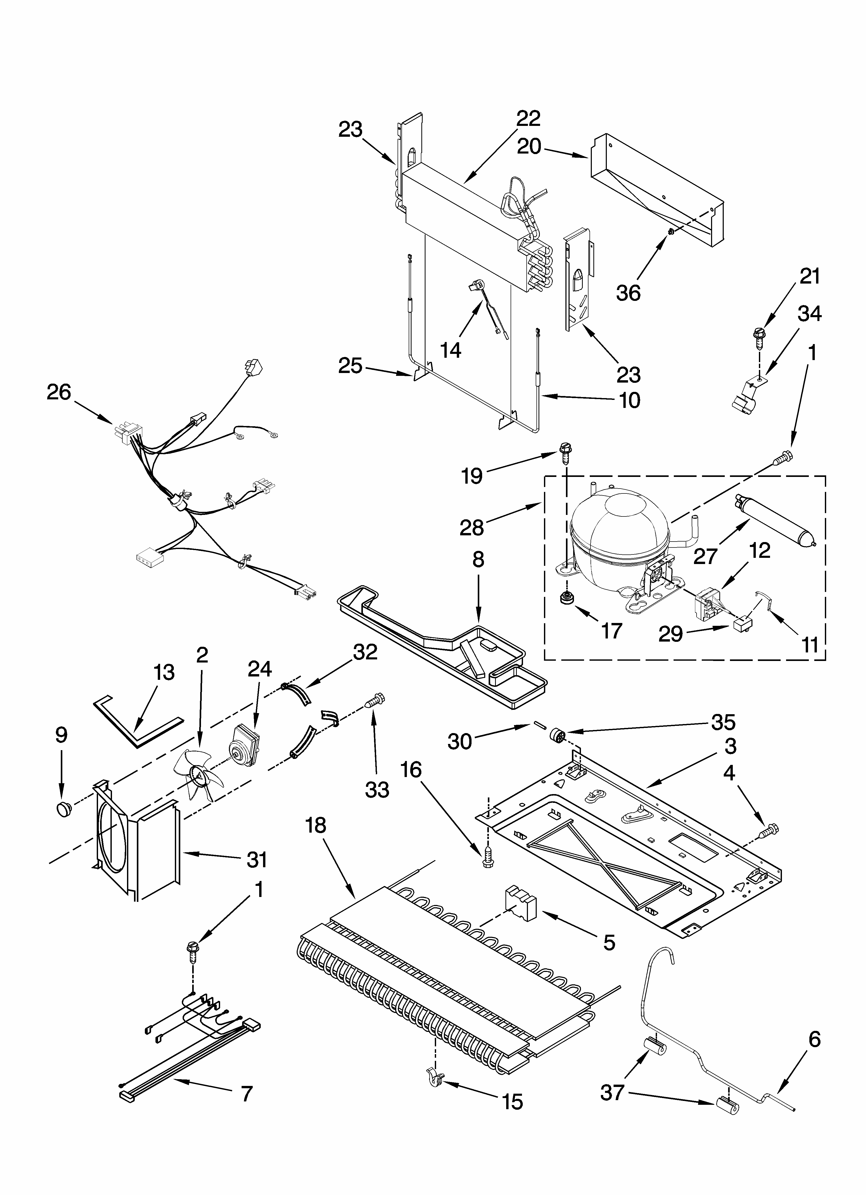 Unit Parts Diagram and Parts List for GB2SHDXPT12  Whirlpool Refrigerator