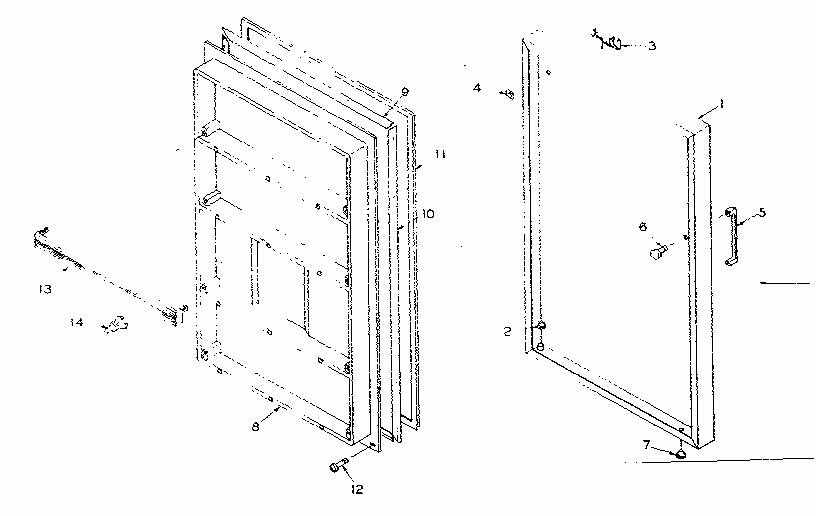 Door Parts Diagram and Parts List for 106R12A1  Kenmore Refrigerator