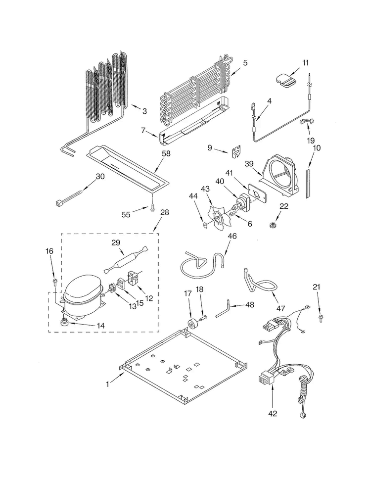 Unit Diagram and Parts List for ET8GHMXLQ02  Whirlpool Refrigerator