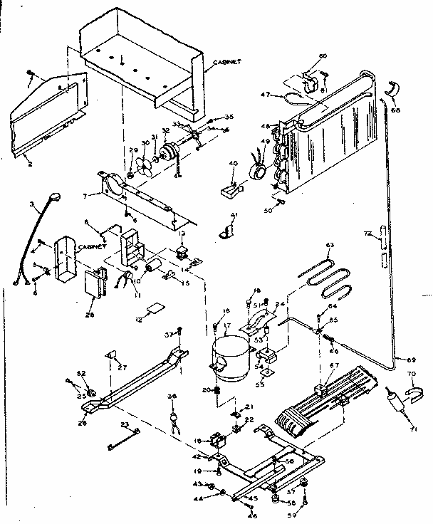 Unit Parts Diagram and Parts List for 106T14GL3  Kenmore Refrigerator