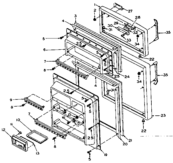 Door Parts Diagram and Parts List for 106T12E  Kenmore Refrigerator