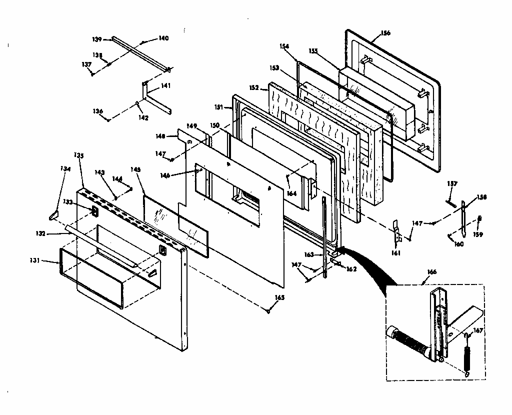 Porcelain Door Diagram and Parts List for 8504247311  Kenmore Range