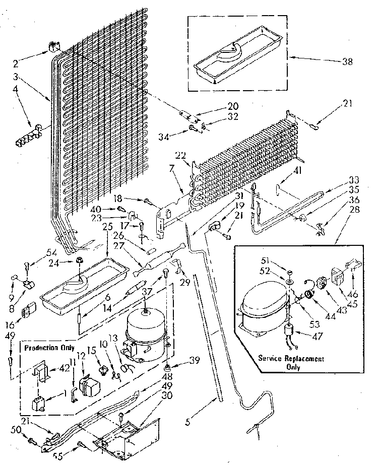 Unit Diagram and Parts List for ET18NKXSN03  Whirlpool Refrigerator