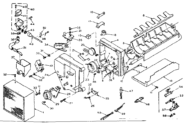 Icemaker Parts Diagram and Parts List for 106W14GIM  Kenmore Refrigerator