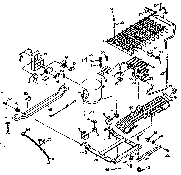 Unit Parts Diagram and Parts List for 106U16EIML1  Kenmore Refrigerator