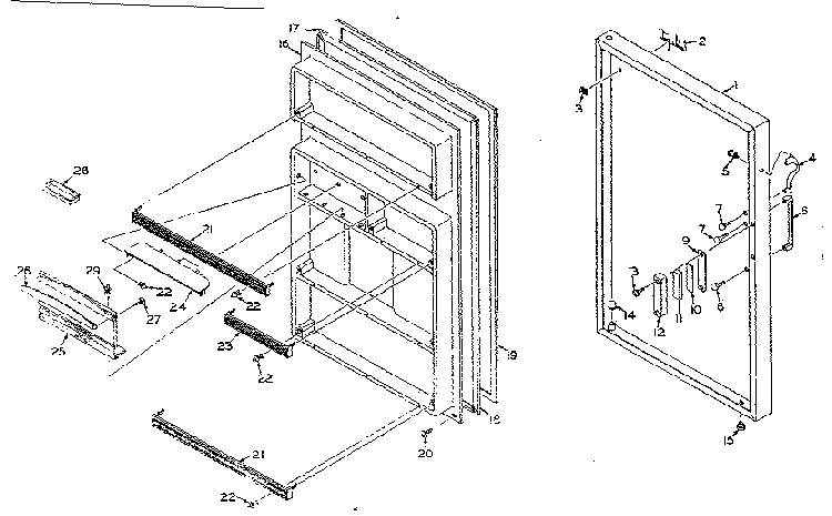 Refrigerator Door Part Diagram and Parts List for 106R12CL  Kenmore Refrigerator