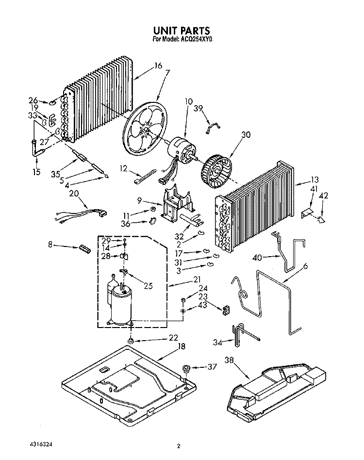 UNIT, LIT/OPTIONAL Diagram and Parts List for  Whirlpool Air Conditioner